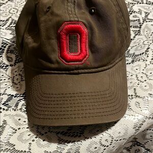 Brown Ohio state Cap with Red Embroidery